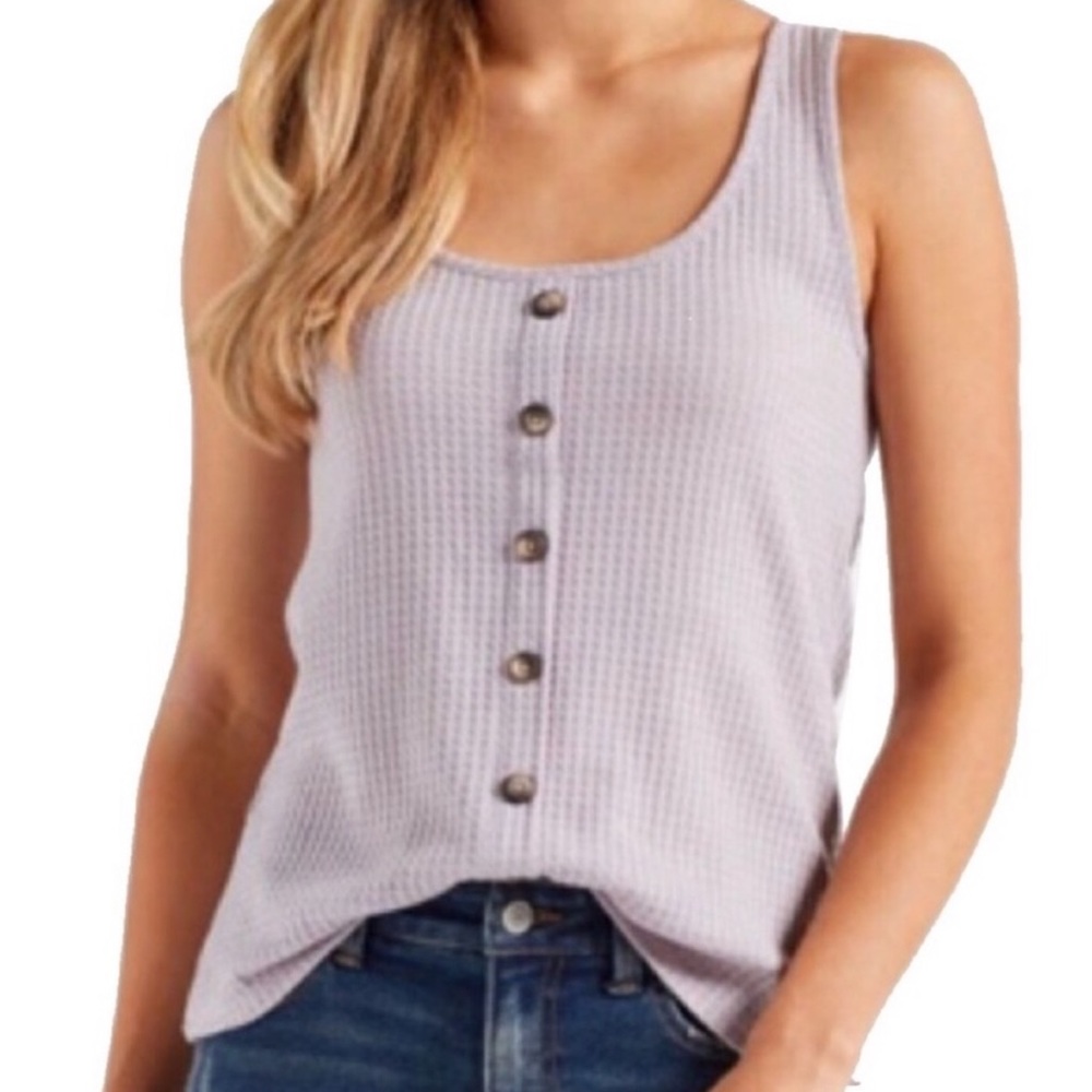 Liberty Love Lavender Purple Waffle Tank Top